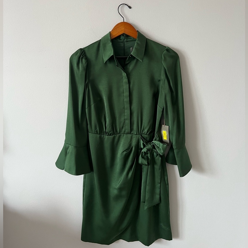 Vince Camuto Forest Green Long Sleeve Dress